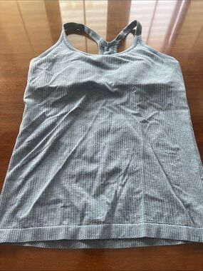 Lululemon Eeb to Street Light Blue Ribbed Racerback Tank Top